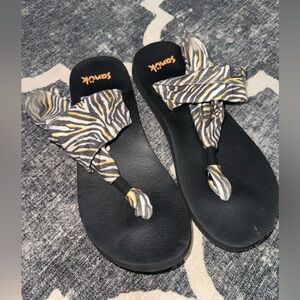Sanuk Tiger Stripe Slingback Sandal Size 7